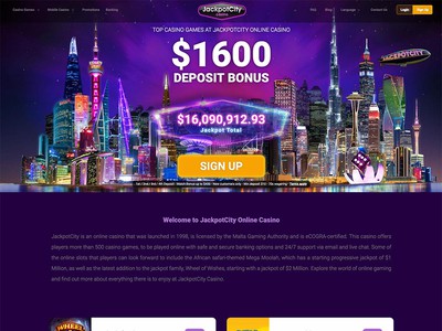 Jackpot City Casino Homepage Screenshot