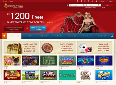 Royal Vegas Casino Homepage Screenshot